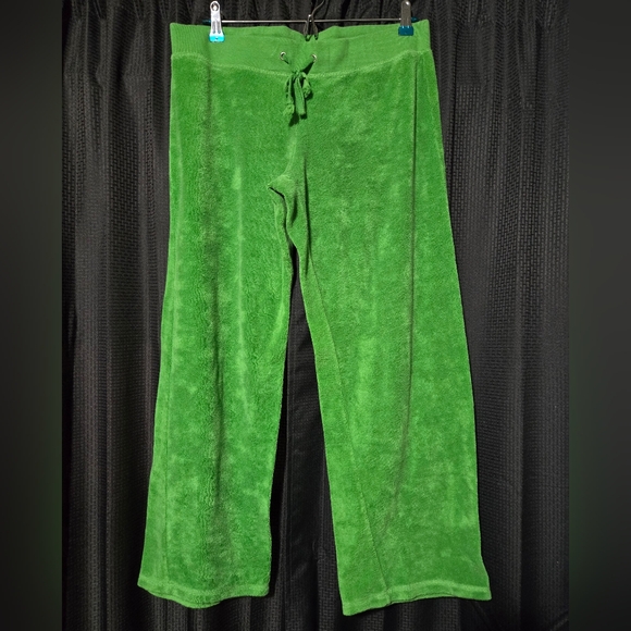 Steve & Barry's y2k terry cloth pants bright lime green size large - Picture 1 of 3